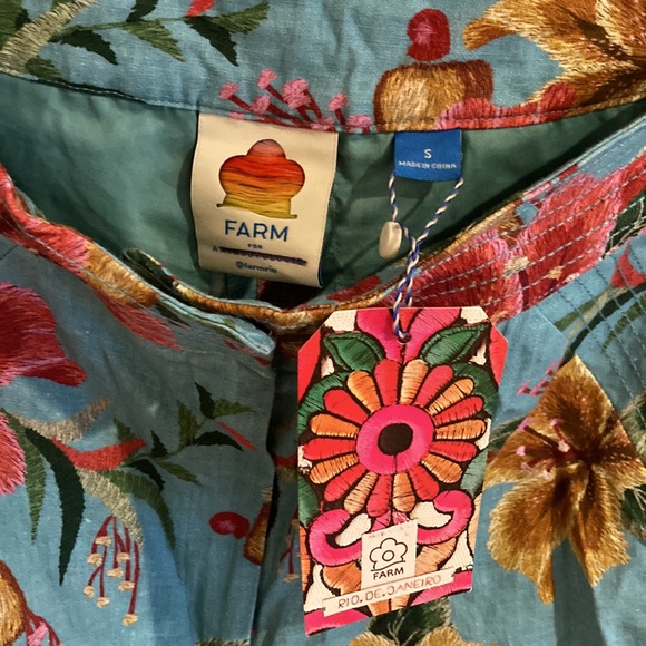 FARM Rio Floral Print Shorts - Blue and Red - Picture 7 of 7